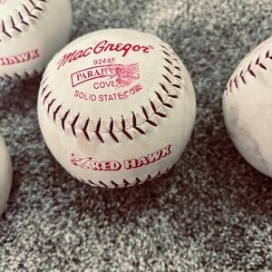 MacGregor Red Hawk 92446 Baseballs Parahyde Cover Solid State Core Lot of 5